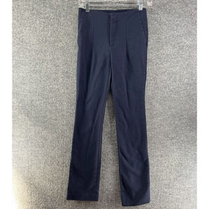 Zara Pants Womens Small Blue HIgh Rise Flare Leg Chinos Stretch Comfort